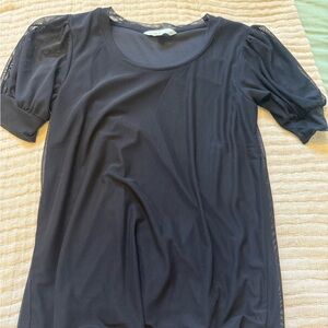 Cleo Black Short Sleeve Women's Top